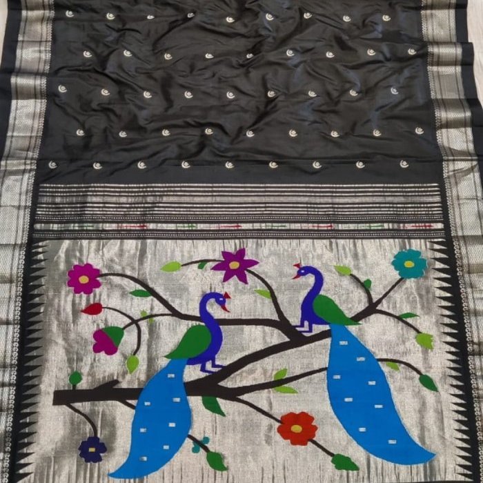 Ornamental Peacock Palla Paithani