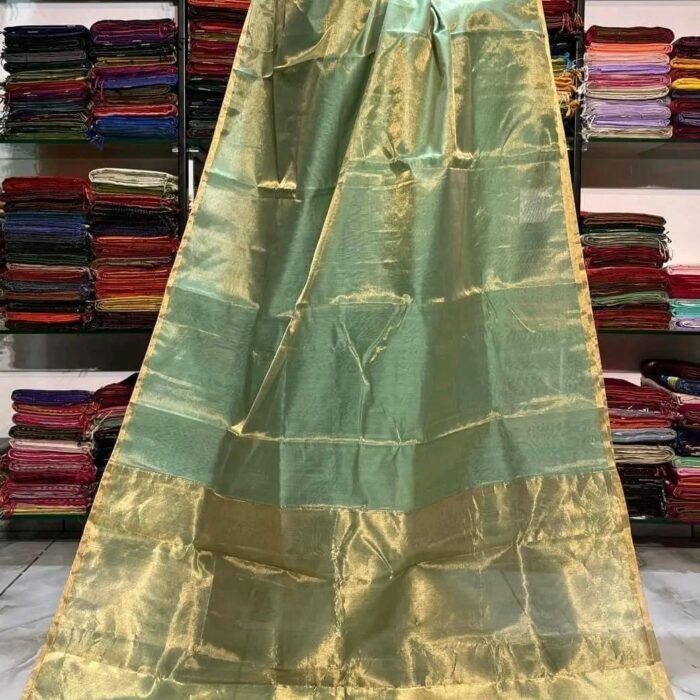 Maheshwari handloom full tissue with piping border saree
